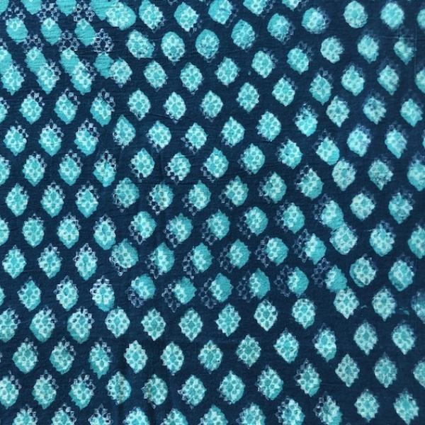 Indigo Hand Block Print aus Indien - TURQUOISE AKOLA
